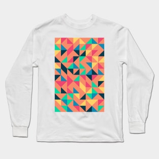 Creative Geometric Colourful Triangle Pattern #27 Long Sleeve T-Shirt